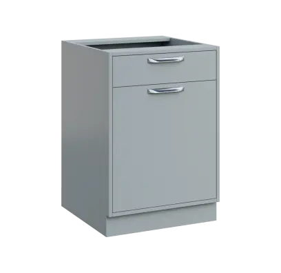 QS - 6DZ spodní skříňka, 1-dveřová/zásuvka, pravá, 900x600x600, šedá